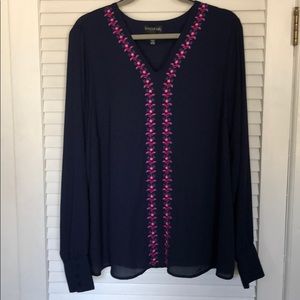 Long Tall Sally Embroidered Blouse size US 14